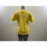 Wonder Wink Women's Medium V Neck Scrub Top Yellow Short Sleeve Polyester Blend
