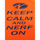 Keep Calm and Nerf On Men's Neon Orange Short Sleeve Crew Neck T Shirt Size M