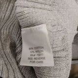 Sonoma Women's Henley Sweater Size Large Gray Ribbed Long Sleeve Round Neck