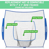 GoSports Replacement 7 x 7 ft Baseball Net - NET ONLY - Frame NOT Included