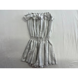 PARADISE WOMENS Tube Romper Size Large White Gray Striped NWT