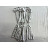 PARADISE WOMENS Tube Romper Size Large White Gray Striped NWT