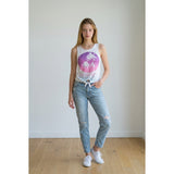 Aeropostale Women's Graphic Sleeveless Top Tank Tie At Bottom Size XS