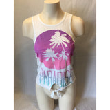Aeropostale Women's Graphic Sleeveless Top Tank Tie At Bottom Size XS