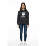 K-Swiss Hoodie Sweatshirt Women's Medium Gray Long Sleeve Cotton Blend Drawstring
