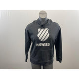 K-Swiss Hoodie Sweatshirt Women's Medium Gray Long Sleeve Cotton Blend Drawstring