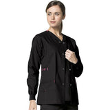 WONDERWINK womens XS Wonderflex Constance Women's Scrub Jacket Black
