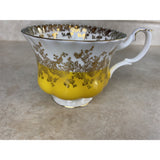 Royal Albert Yellow Regal Series Bone China Tea Cup And Saucer Set