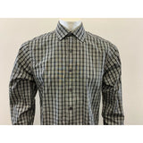 Michael Kors Gray Black Plaid Men's 16 Cotton Long Sleeve Button Up Dress Shirt