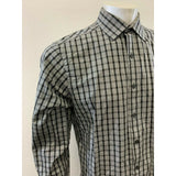 Michael Kors Gray Black Plaid Men's 16 Cotton Long Sleeve Button Up Dress Shirt