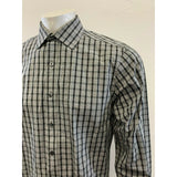 Michael Kors Gray Black Plaid Men's 16 Cotton Long Sleeve Button Up Dress Shirt