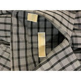 Michael Kors Gray Black Plaid Men's 16 Cotton Long Sleeve Button Up Dress Shirt