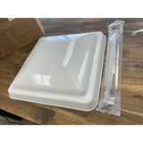 RV Roof Vent Cover - 14" Universal Replacement Vent Lid White Plastic w/Hinge