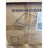 RV Roof Vent Cover - 14" Universal Replacement Vent Lid White Plastic w/Hinge