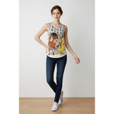 Disney Women's Warm Cream Coloured Lion King Themed NO WORRIES Tank Top Size Medium Polyester Blend
