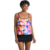 MAXINE OF HOLLYWOOD MN4DP59 3-TIERED TANKINI TOP Women's Size 12 Nwt