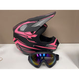 Youth Large 4 Wheeler Helmet, UTV Helmet DOT/FMVSS-218 Certification Pink/Black NEW