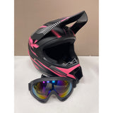 Youth Large 4 Wheeler Helmet, UTV Helmet DOT/FMVSS-218 Certification Pink/Black NEW
