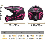 Youth Large 4 Wheeler Helmet, UTV Helmet DOT/FMVSS-218 Certification Pink/Black NEW