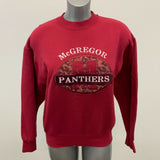 McGregor Panthers Sweatshirt Women's Large Vintage Burgundy  Crew Neck
