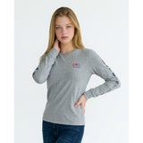 Polo Ralph Lauren T shirt Boys/Girls Medium Vintage Long Sleeve Flag Logo Tee