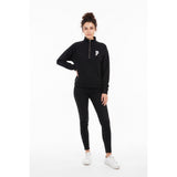 PINK Victoria's Secret Cropped 1/4 Zip Pullover Sweatshirt Women's Medium Black Cotton Blend