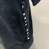 PINK Victoria's Secret Cropped 1/4 Zip Pullover Sweatshirt Women's Medium Black Cotton Blend