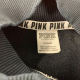 PINK Victoria's Secret Cropped 1/4 Zip Pullover Sweatshirt Women's Medium Black Cotton Blend