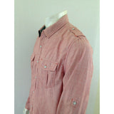 Calvin Klein Jeans Men's Large Red Long Sleeve Button Up Casual Shirt