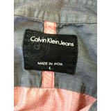 Calvin Klein Jeans Men's Large Red Long Sleeve Button Up Casual Shirt