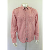 Calvin Klein Jeans Men's Large Red Long Sleeve Button Up Casual Shirt