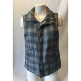 Bluenotes Gray Plaid Full Zip Women's Outdoor Sleeveless Vest Size Large