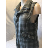Bluenotes Gray Plaid Full Zip Women's Outdoor Sleeveless Vest Size Large