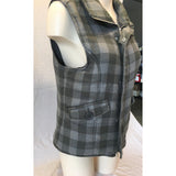 Bluenotes Gray Plaid Full Zip Women's Outdoor Sleeveless Vest Size Large