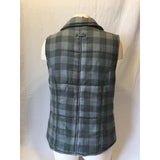 Bluenotes Gray Plaid Full Zip Women's Outdoor Sleeveless Vest Size Large