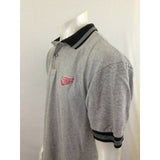 Detroit Red Wings Gray Plaid Short Sleeve Bulletin Men's Polo Shirt Size Medium