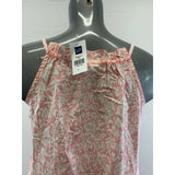 Gap Women's Small Floral Pink Print Tie-Neck Halter Midi Rayon Summer Dress NEW