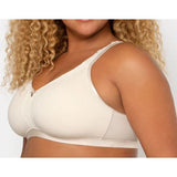Curvy Couture Women's Cotton Luxe Wire Free Bralette in Natural 1010