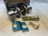 BESTTEN Geneva Series Door Knob Set, Keyed Entry Door Lock Satin Nickle