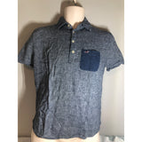 Hollister Men's Small Blue Golf Polo Shirt Linen Cotton Lightweight