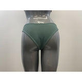 Women's Olive Green 2 Piece Bathing Suit Tank Top bow Tie Styled Top Thong Styled Bottoms Size Medium Polyester