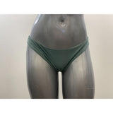 Women's Olive Green 2 Piece Bathing Suit Tank Top bow Tie Styled Top Thong Styled Bottoms Size Medium Polyester