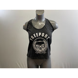 Ocean Side Treasure Women's Grey Free Port Tank Top Size Small Cotton
