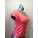 Reebok Play Dry Women's Size Small Pink Polyester Blend Short Sleeve Active Top