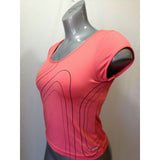 Reebok Play Dry Women's Size Small Pink Polyester Blend Short Sleeve Active Top