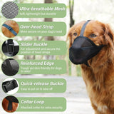 Mayerzon Dog Muzzle, Patented Soft Mesh Muzzle for Large Dogs XL Black NWOT