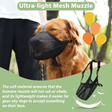 Mayerzon Dog Muzzle, Patented Soft Mesh Muzzle for Large Dogs XL Black NWOT