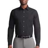 VAN HEUSEN MENS DRESS SHIRT POPLIN Black 2XL 18 1/2, 32/33 NWT