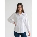 Tabi Vintage Women's Button Up Blouse Size Large Embroidered Dalmatians & PawS