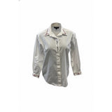 Tabi Vintage Women's Button Up Blouse Size Large Embroidered Dalmatians & PawS